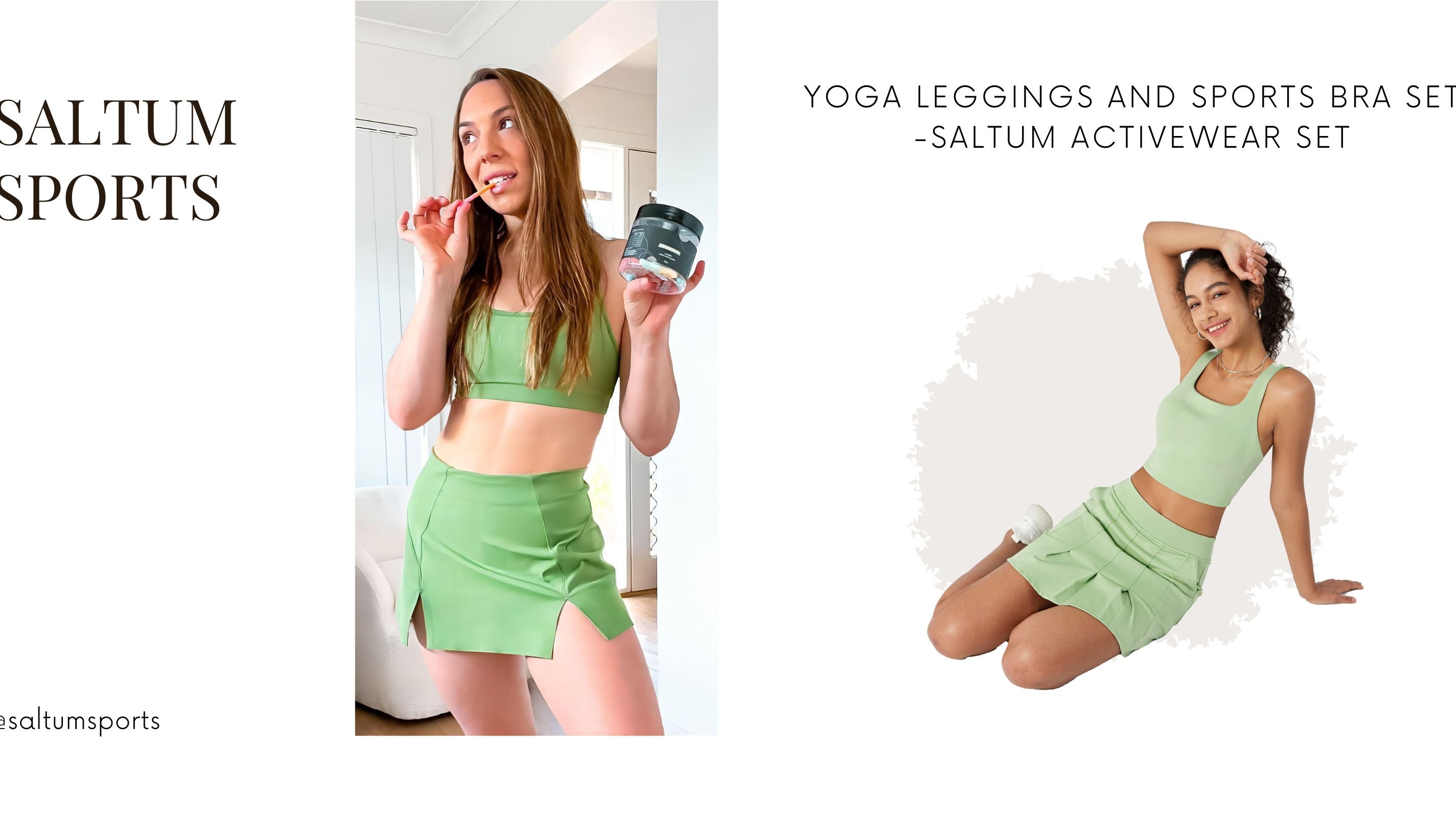 Yoga Leggings And Sports Bra Set - Saltum Activewear Set