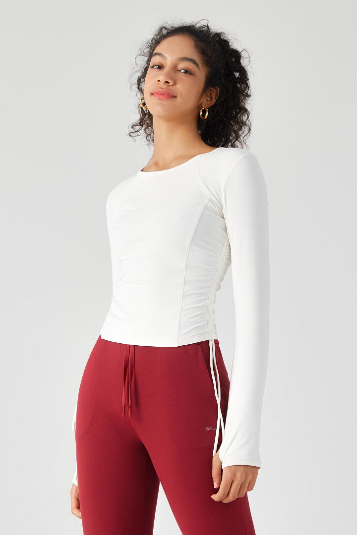 Long Sleeve Yoga Tops with Thumb Hole - SALTUM SPORTS