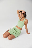 HiTense High-Rise Pleated Mini Skirt-Lt Green saltumsports-ALO-LULULEMON