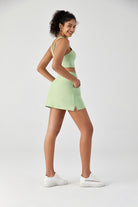FlexEase™ Side-Slit Tennis Skirt-Lt Green - SALTUM SPORTS