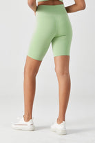FlexEase™ V-waist Biker Short with Hidden Pocket-Lt Green - SALTUM SPORTS
