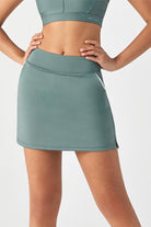 FlexEase™ Side-Slit Tennis Skirt-Lt Teal - SALTUM SPORTS
