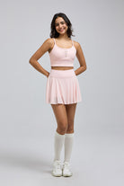 Sheer Mesh Pleated Skirt - SALTUM SPORTS
