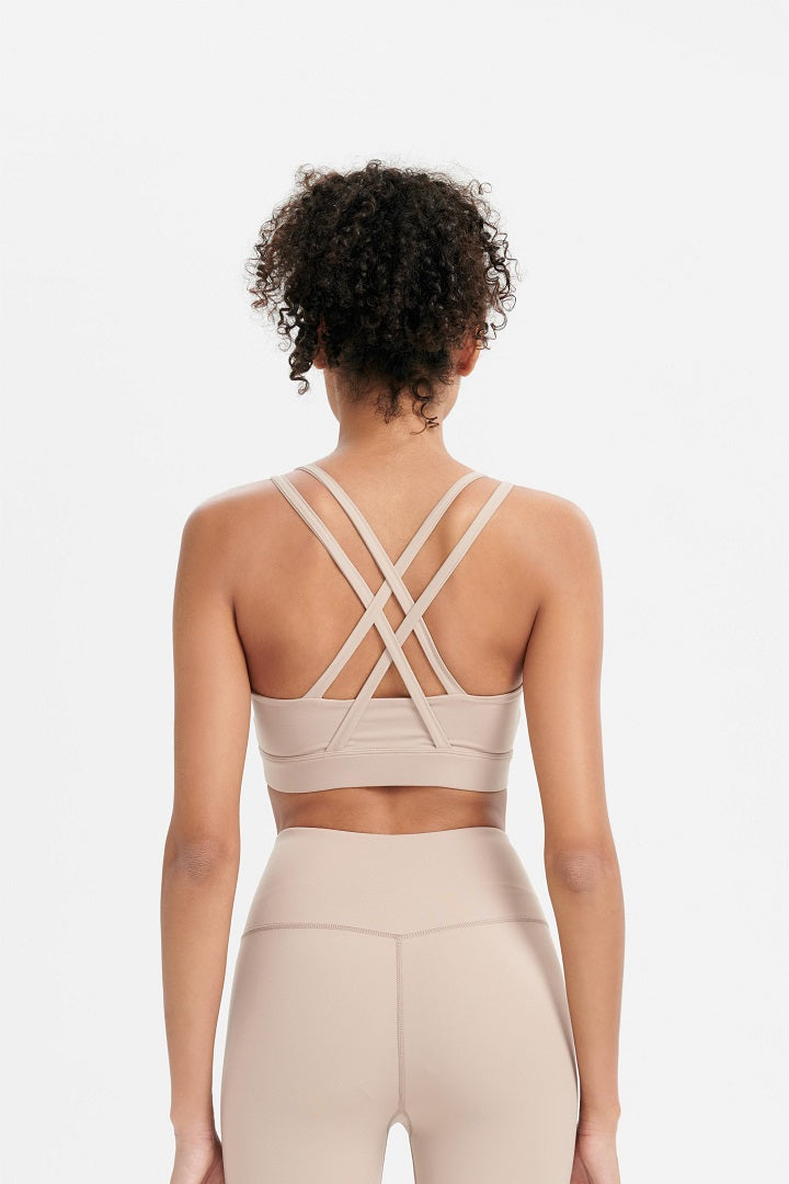 Strappy Cross Back Sports Bra - SALTUM SPORTS