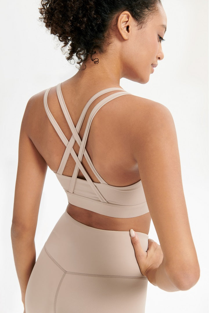 Strappy Cross Back Sports Bra - SALTUM SPORTS
