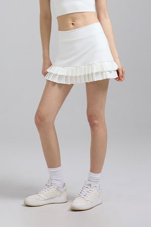 Double Pleated Mini Skirt