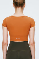 V Neck Short Sleeve Crop Top - SALTUM SPORTS