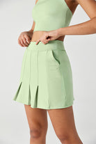 HiTense High-Rise Pleated Mini Skirt-Lt Green saltumsports-ALO-LULULEMON