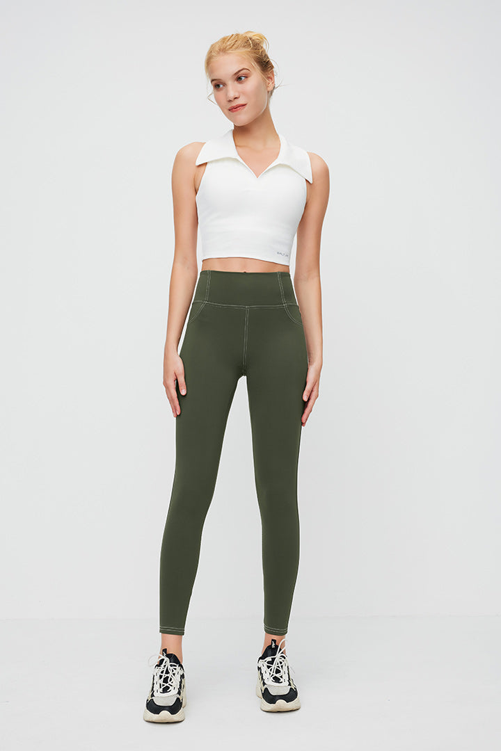 7/8 High Waist Legging/Jegging with Reflective Piping - SALTUM SPORTS