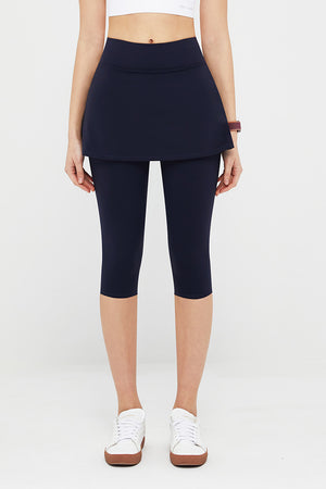 High-Waist Skirted Capri Legging