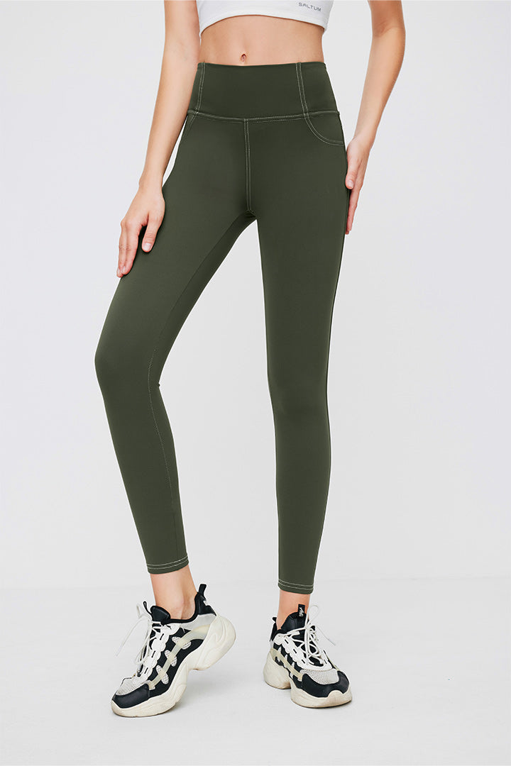 7/8 High Waist Legging/Jegging with Reflective Piping - SALTUM SPORTS