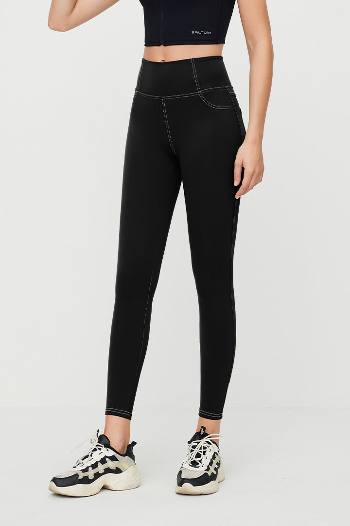 7/8 High Waist Legging/Jegging with Reflective Piping - SALTUM SPORTS
