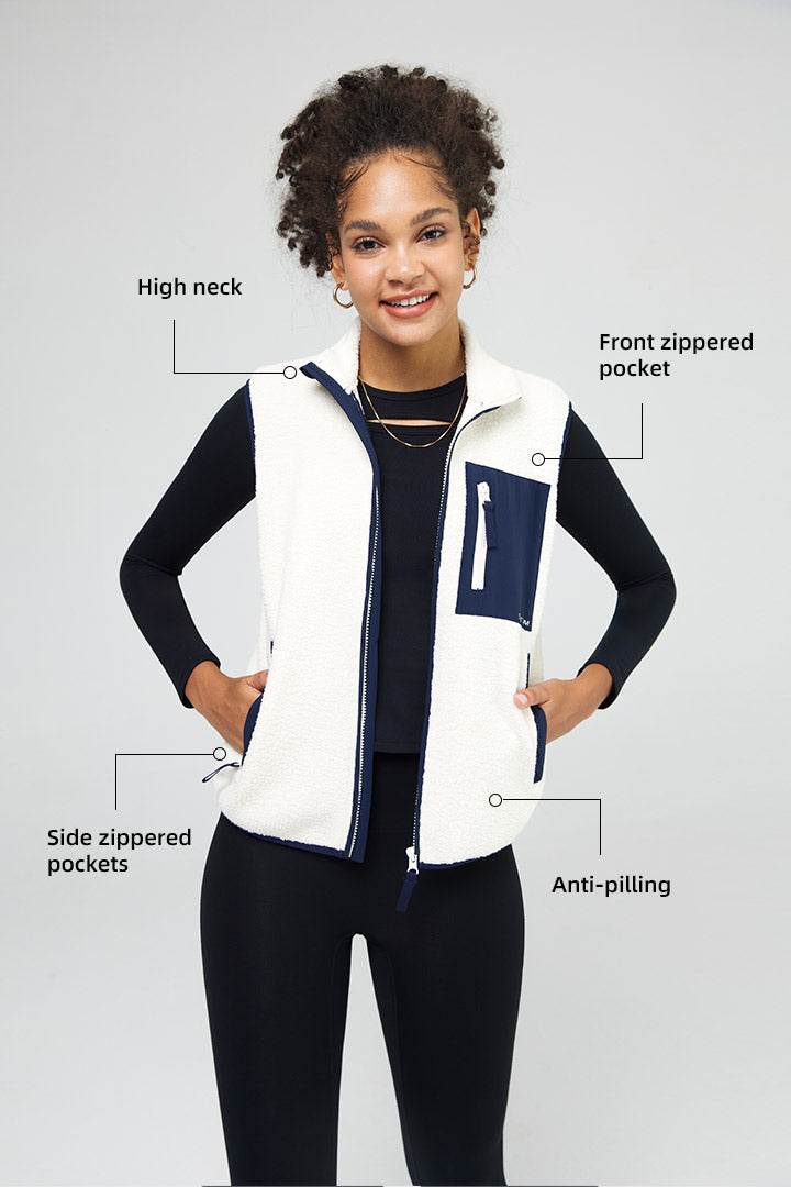 Full Zip Sherpa Vest - SALTUM SPORTS