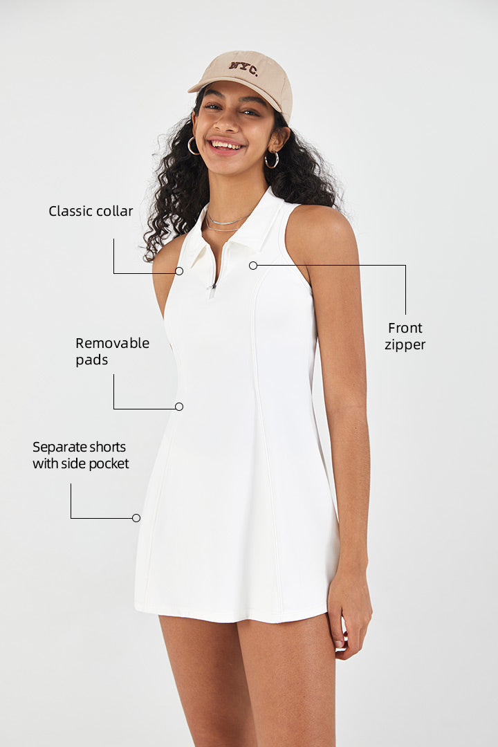 FlexEase™ Tennis Dress with Separate Short - SALTUM SPORTS
