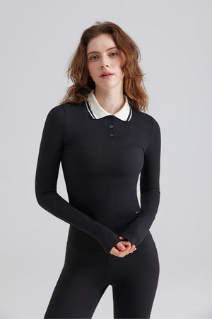 Long Sleeve Polo Sports Top