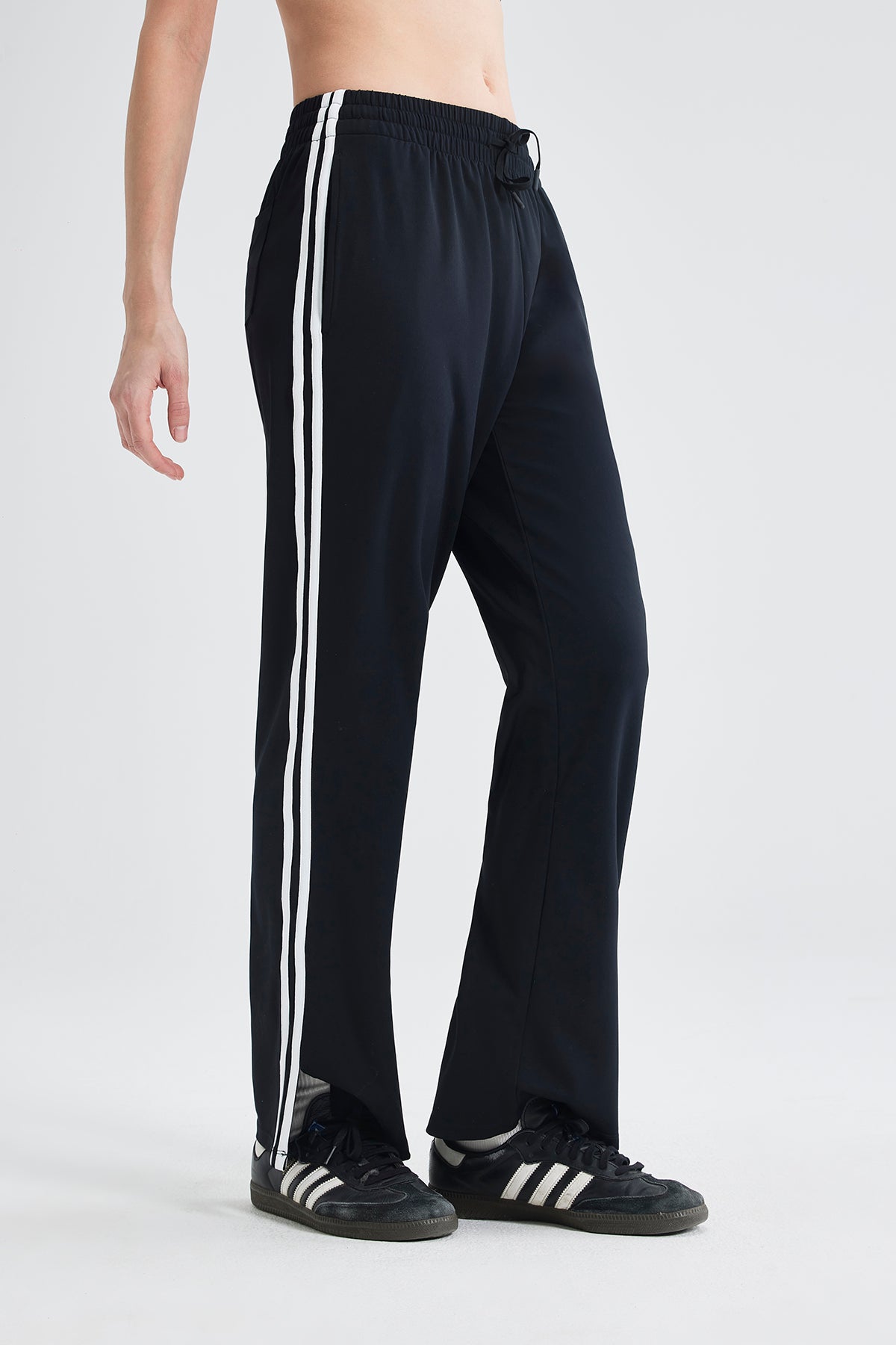 SALTUM Color Block Side-Slit Straight Leg Pants airline-blue