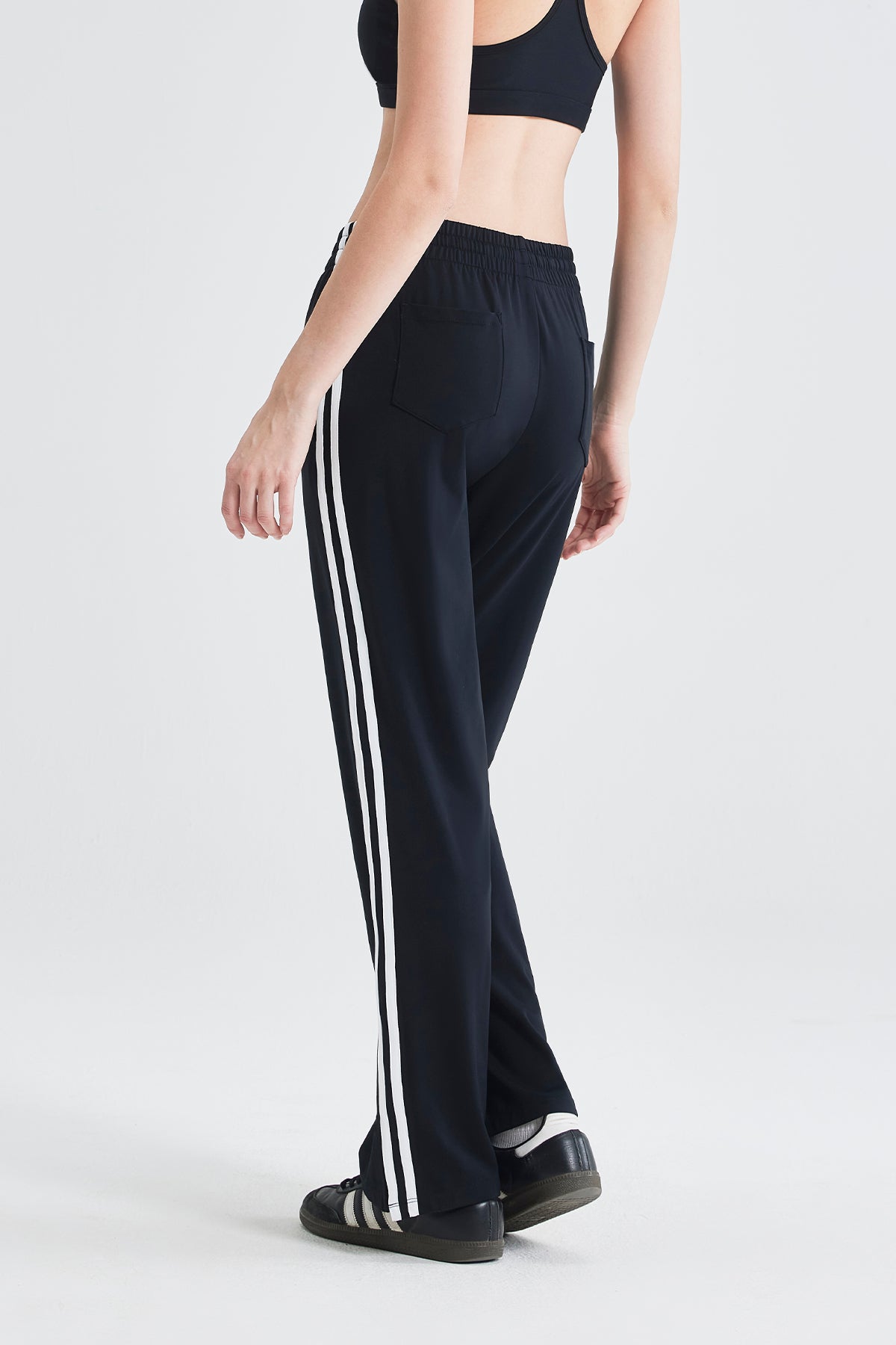 SALTUM Color Block Side-Slit Straight Leg Pants airline-blue