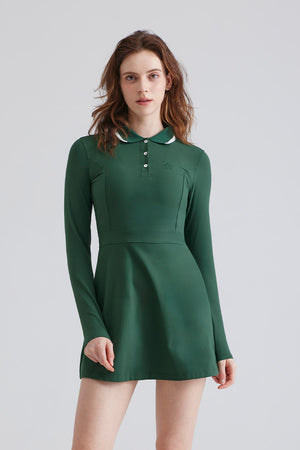 Long Sleeve Polo Collar Dress