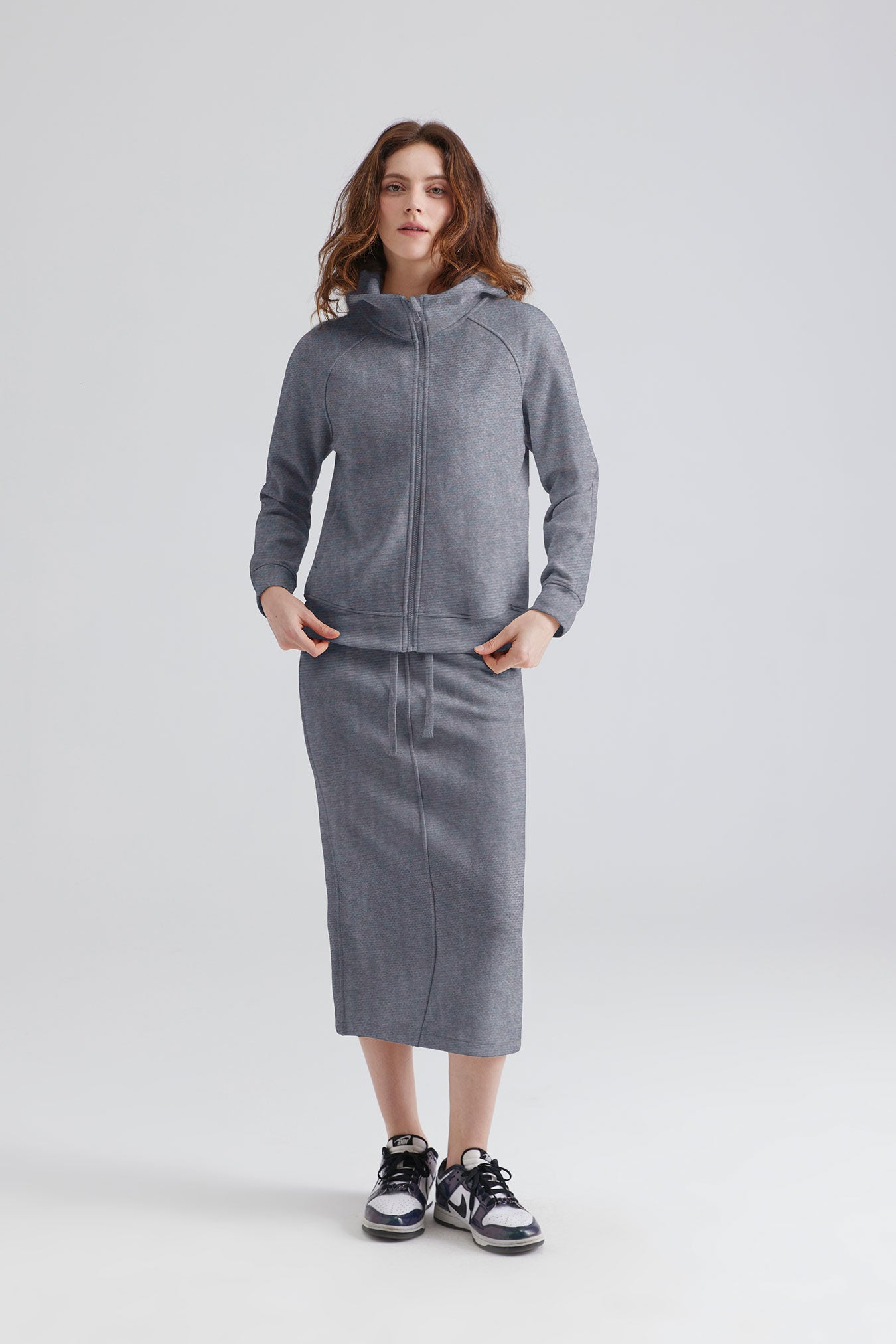 Saltum Full-Zip Cropped Loose Warm Hooded Jacket