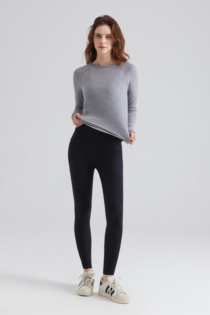 Woman black workout leggings high waisted