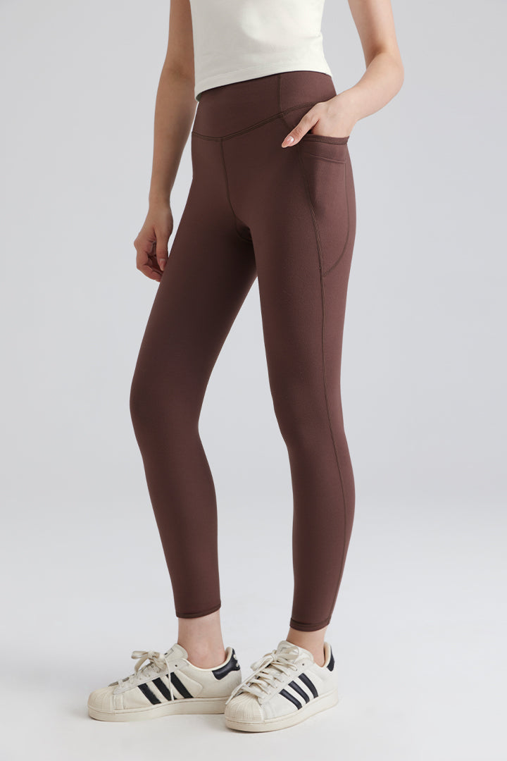women brown leggings for indoor and outdoor sports