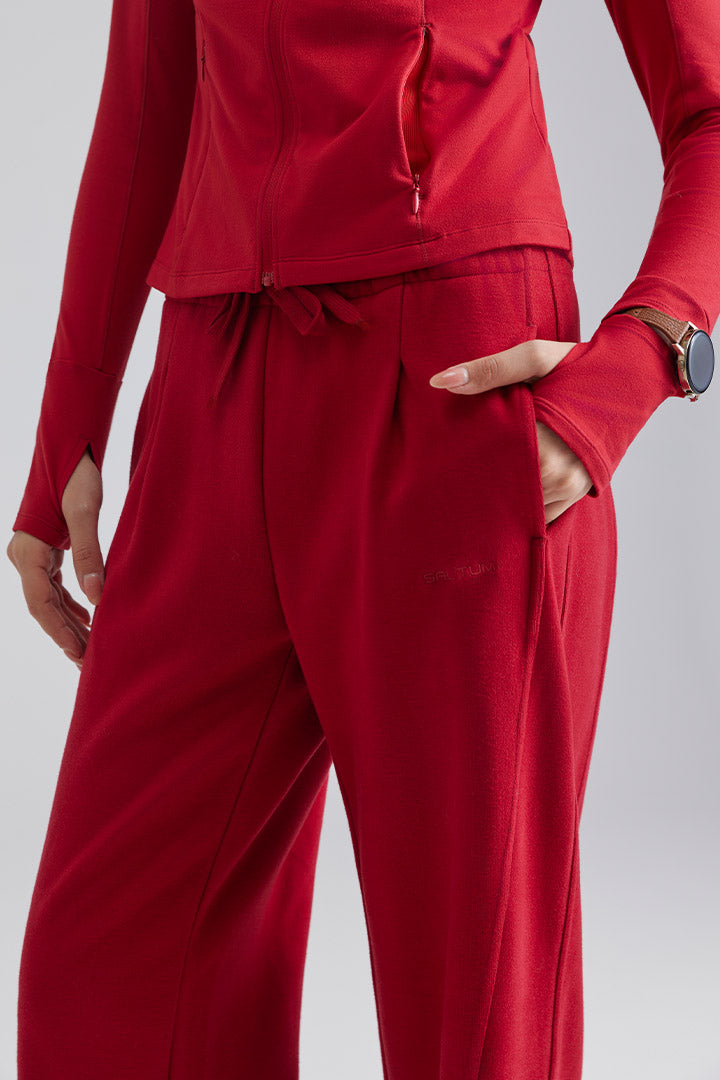 Red tracksuit Relaxed Jog Pants with Drawstring