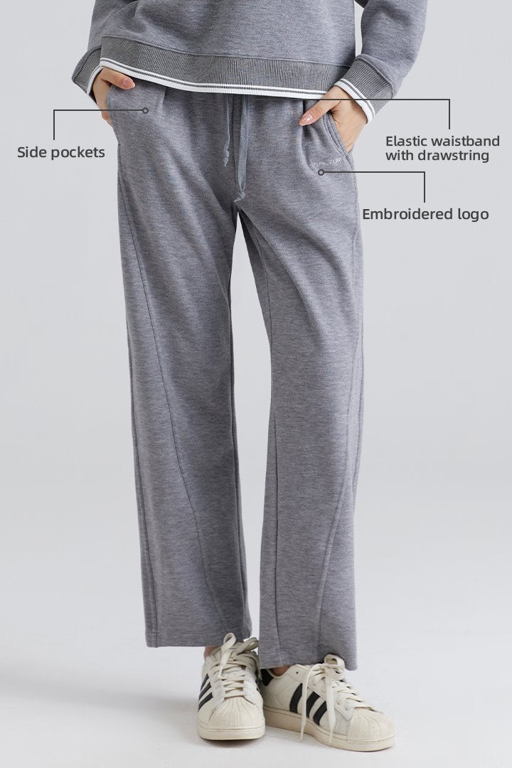 Gray Drawstring Lounge Pants
sweatpants with side pockets, elastic waistband