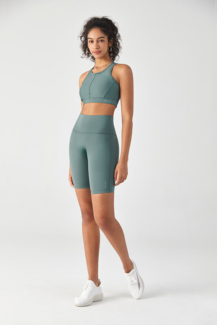 SALTUM FlexEase™ Black High Waisted Short with Pocket and Sports Bra sets