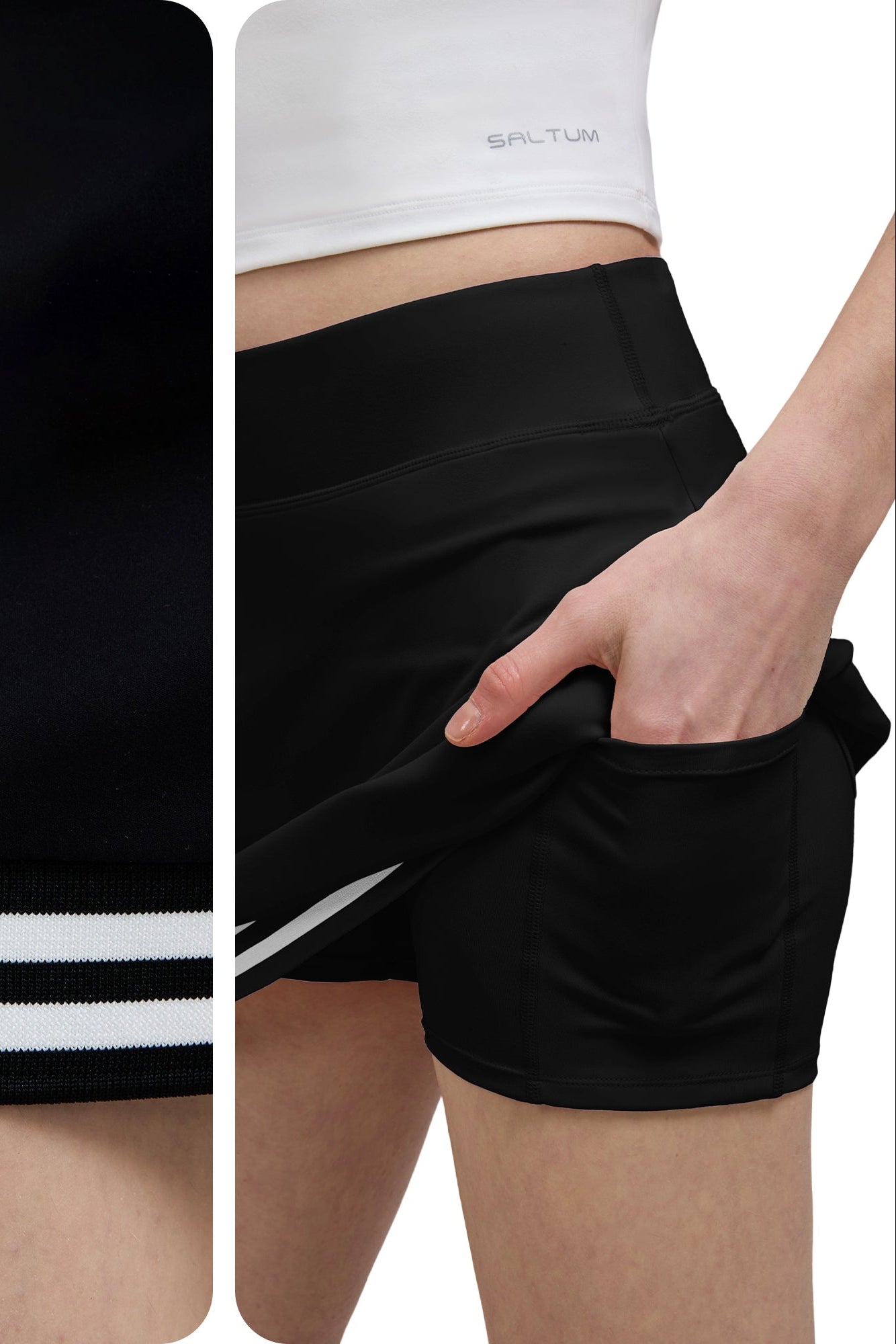 Black Womens athletic shorts Golf Skort