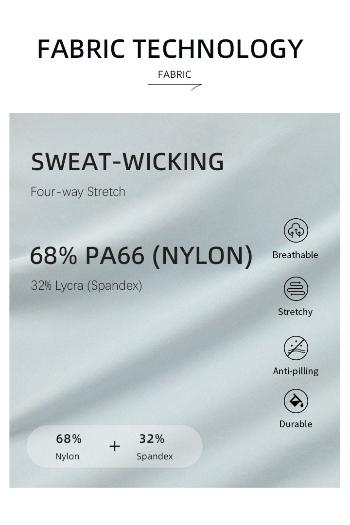 Fabric with sweat-wicking properties and material composition