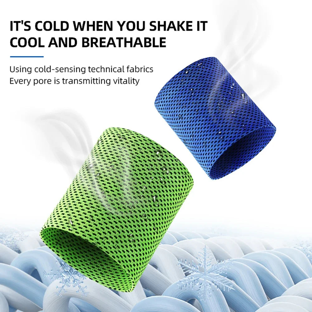 SALTUM Summer Ice Cooling Wrist Sweatband Tennis Sport Wristband green