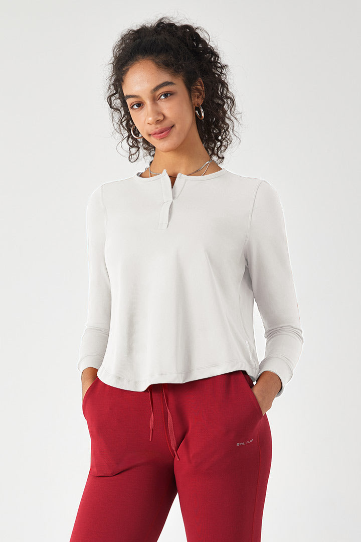 BreeLite™ V Neck Long Sleeve Top - SALTUM SPORTS