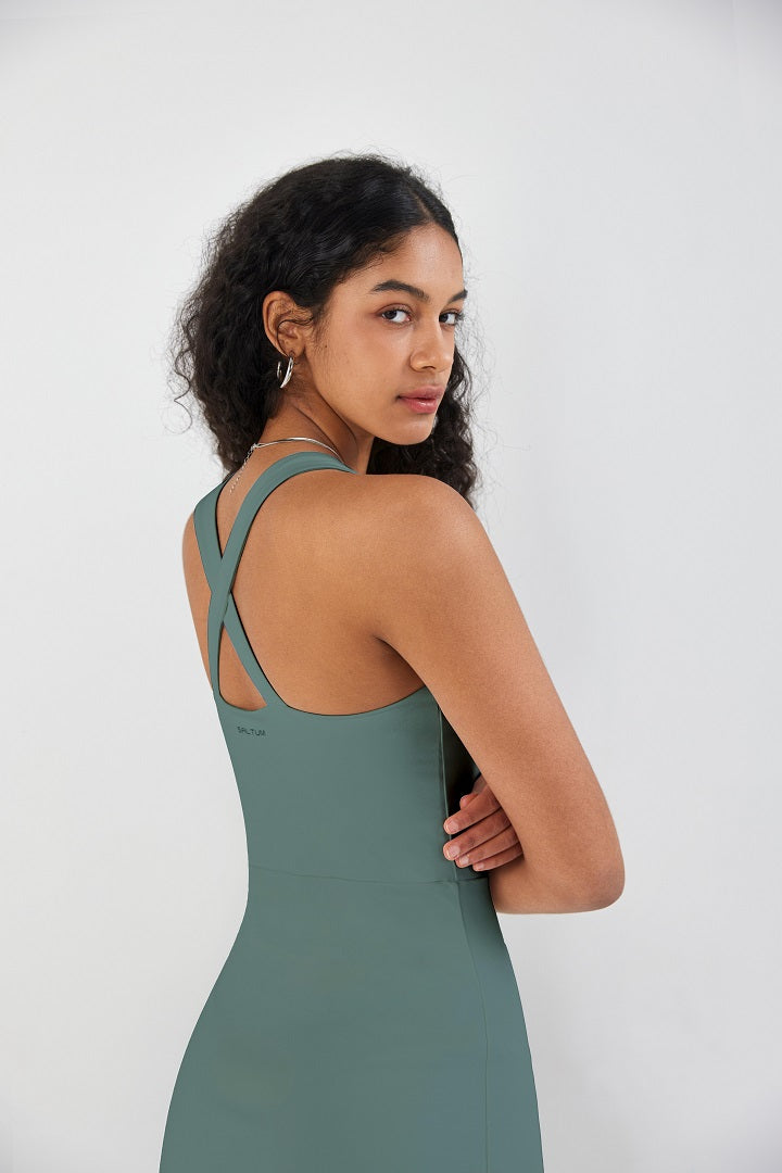 HiTense™ Tennis Dress with Inner Layer-Lt Teal - SALTUM SPORTS