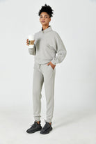 AeroChic™ High-Rise Jogger with Side Pockets-Stone Grey - SALTUM SPORTS