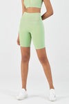 FlexEase™ Black High Waisted Short with Invisible Zip Pocket-Lt Green - SALTUM SPORTS