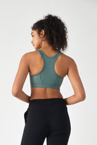 HiTense™ Front Zip Sports Bra with High Support-Lt Teal - SALTUM SPORTS