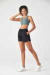 HiTense™ Front Zip Sports Bra with High Support-Lt Teal - SALTUM SPORTS