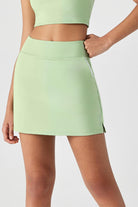 FlexEase™ Side-Slit Tennis Skirt-Lt Green - SALTUM SPORTS