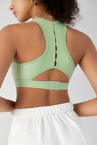 HiTense™ High Support Laser-Cut Sports Bra-Lt Green - SALTUM SPORTS