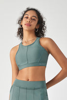 HiTense™ High Support Laser-Cut Sports Bra-Lt Teal - SALTUM SPORTS