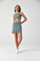 HiTense High-Rise Pleated Mini Skirt-Lt Green saltumsports-ALO-LULULEMON