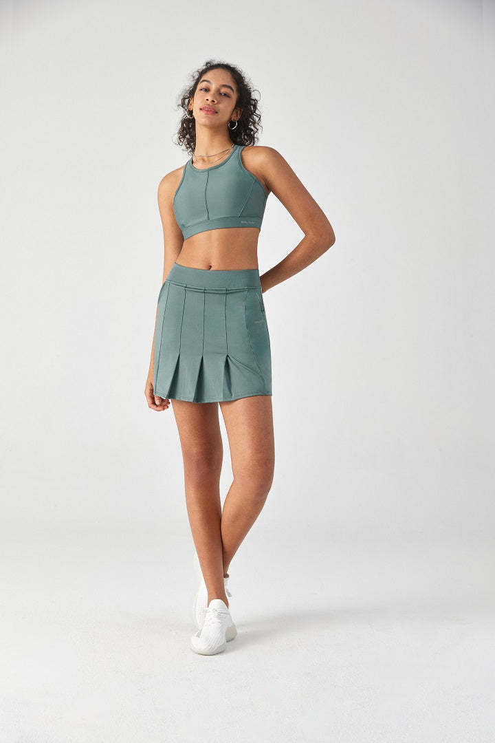 HiTense High-Rise Pleated Mini Skirt-Lt Green saltumsports-ALO-LULULEMON