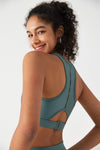 HiTense™ High Support Laser-Cut Sports Bra-Lt Teal - SALTUM SPORTS