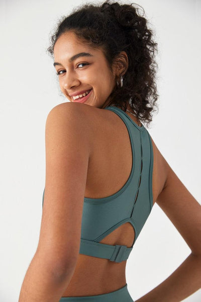 HiTense™ High Support Laser-Cut Sports Bra-Lt Teal - SALTUM SPORTS
