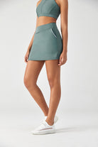 FlexEase™ Side-Slit Tennis Skirt-Lt Teal - SALTUM SPORTS