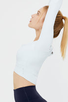 Crossover Long Sleeve Crop Top - SALTUM SPORTS