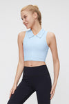 FlexEase™ Women's Collared Crop Tops - SALTUM SPORTS