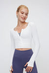 Long Sleeve Cropped Cardigan - SALTUM SPORTS