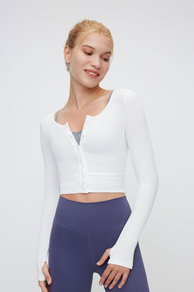 Long Sleeve Cropped Cardigan - SALTUM SPORTS