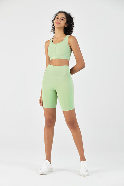 Women's Gym Front Zip Bra & Speedy Short Set - SALTUM SPORTS